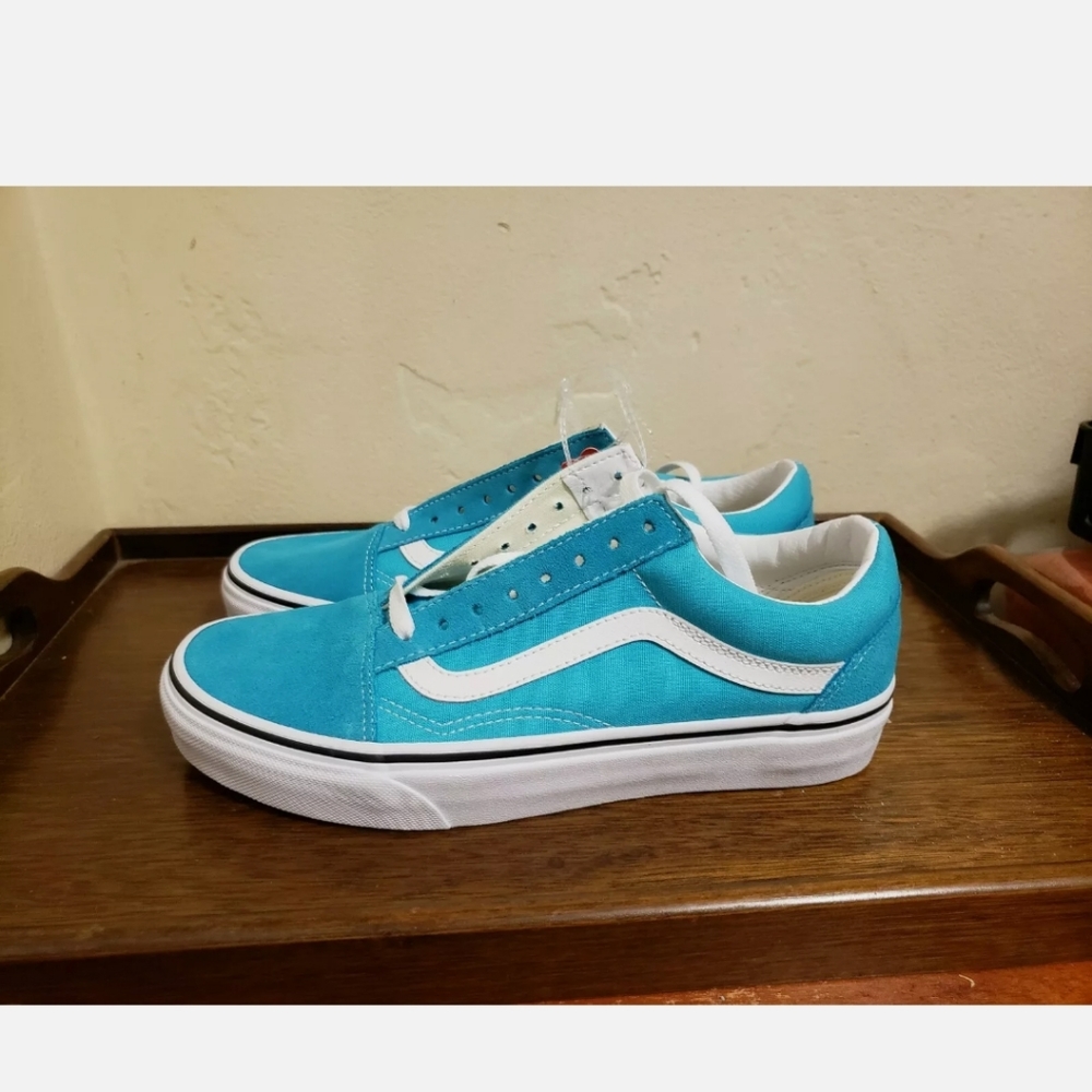 Vans Old School Enamel Blue White Sz 8.5